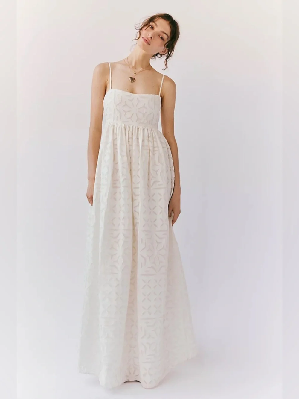 Free People white boardwalk maxi dress